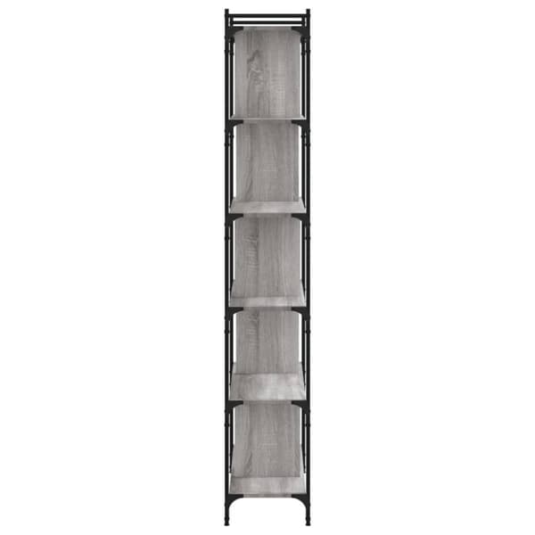bogreol 76x32x192 cm 6 hylder konstrueret træ grå sonoma-eg