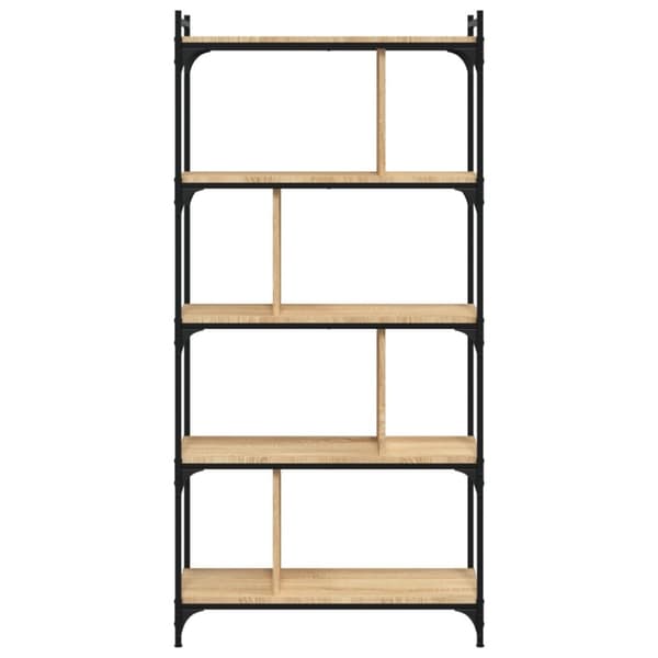 bogreol 76x32x158 cm 5 hylder konstrueret træ sonoma-eg
