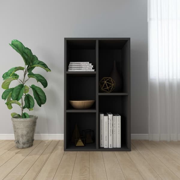 bogreol/skænk 50x25x80 cm konstrueret træ sort