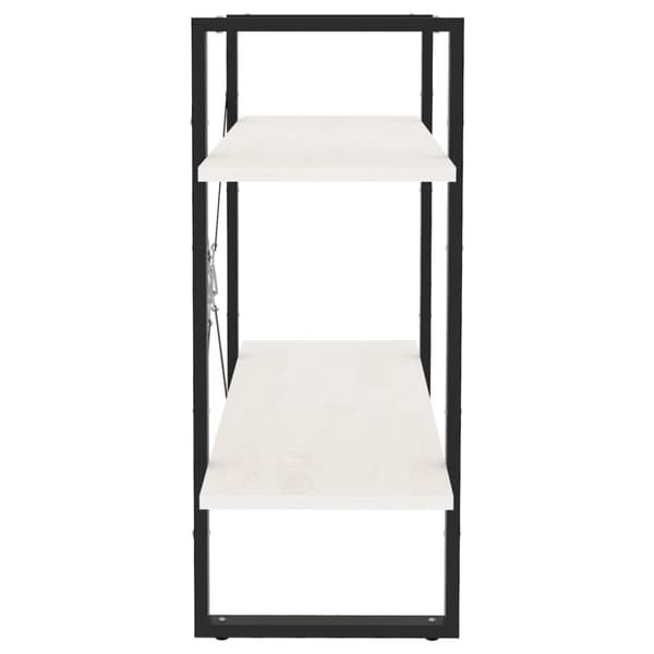 bogreol med 2 hylder 80x30x70 cm massivt fyrretræ hvid