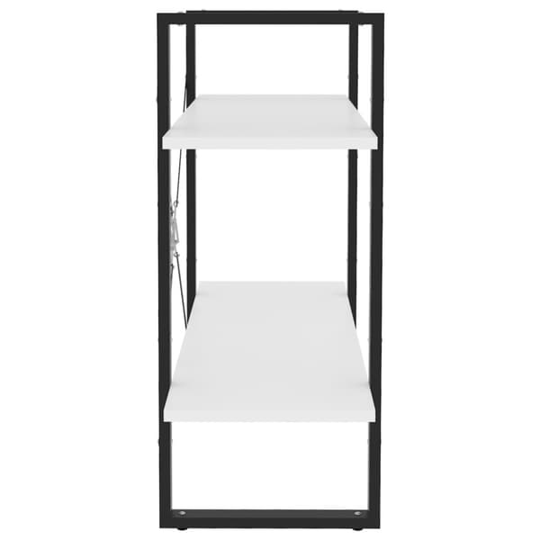 bogreol med 2 hylder 80x30x70 cm konstrueret træ hvid