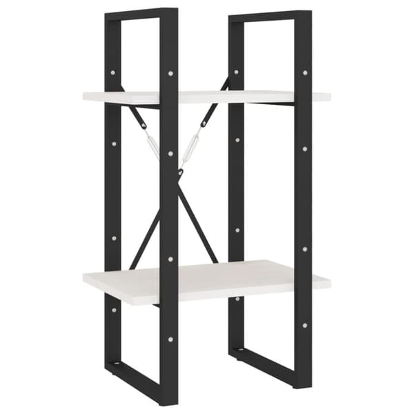 bogreol 40x30x70 cm 2 hylder massivt fyrretræ hvid