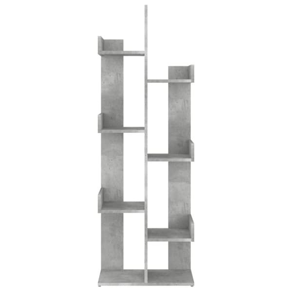 bogreol 48x25,5x140 cm konstrueret træ betongrå