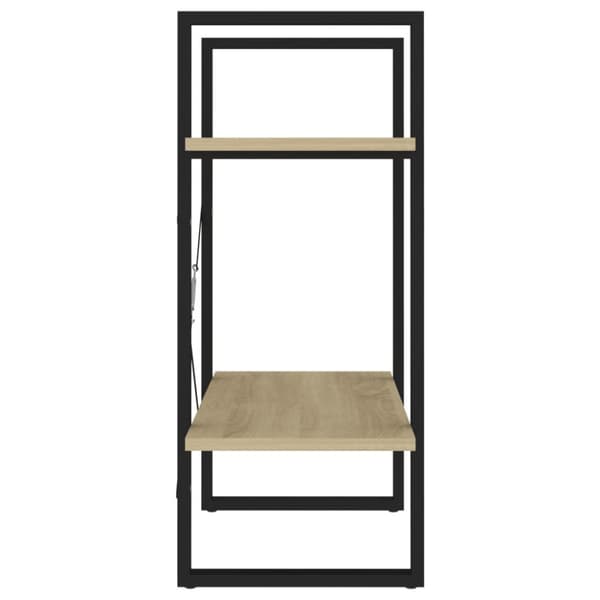 bogreol med 2 hylder 60x30x70 cm konstrueret træ sonoma-eg