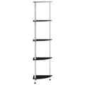 Miniatyrbillede 3 af 7: reol 5 hylder 30x30x130 cm hærdet glas sort