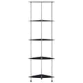 Miniatyrbillede 2 af 7: reol 5 hylder 30x30x130 cm hærdet glas sort