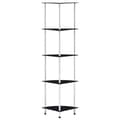 Miniatyrbillede 1 af 7: reol 5 hylder 30x30x130 cm hærdet glas sort