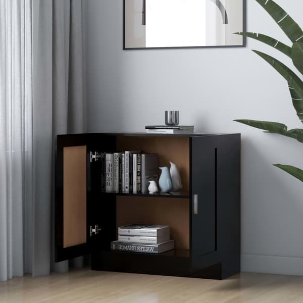 bogreol 82,5x30,5x80 cm konstrueret træ sort
