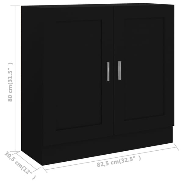 bogreol 82,5x30,5x80 cm konstrueret træ sort