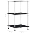 Miniatyrbillede 5 af 6: reol 3 hylder 40x40x67 cm hærdet glas sort