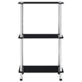 Miniatyrbillede 2 af 6: reol 3 hylder 40x40x67 cm hærdet glas sort