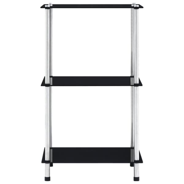 reol 3 hylder 40x40x67 cm hærdet glas sort