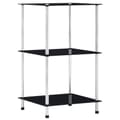 Miniatyrbillede 1 af 6: reol 3 hylder 40x40x67 cm hærdet glas sort