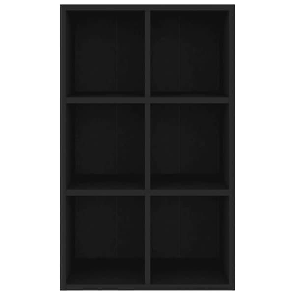 bogreol/skænk 66x30x98 cm konstrueret træ sort