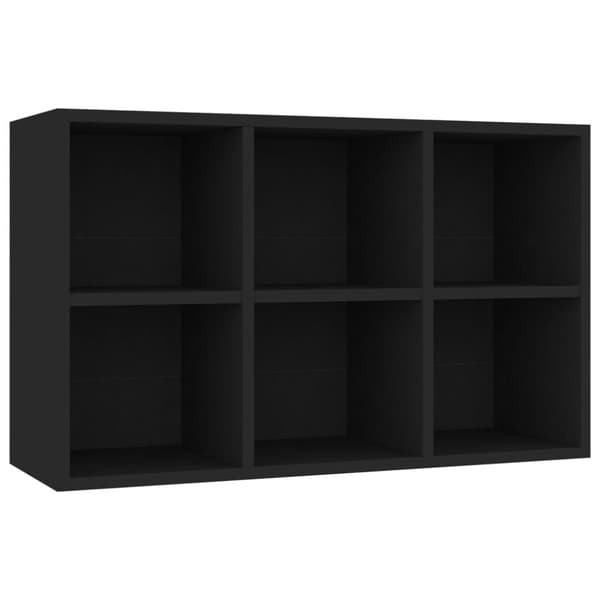 bogreol/skænk 66x30x98 cm konstrueret træ sort