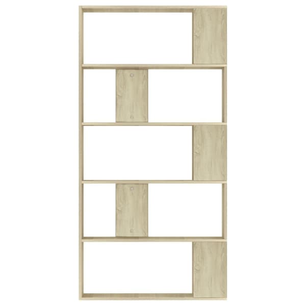 bogreol/rumdeler 80x24x159 cm konstrueret træ sonoma-eg