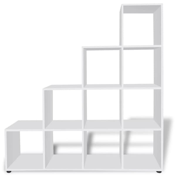 trappereol/displayreol 142 cm hvid