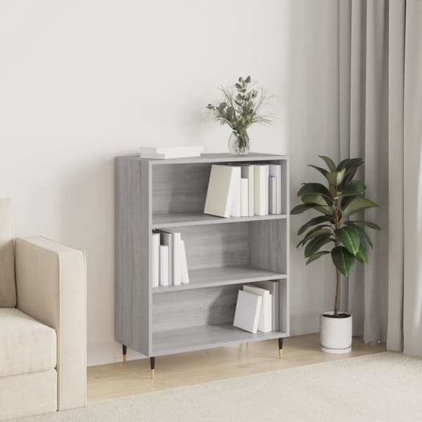 skab 69,5x32,5x90 cm konstrueret træ grå sonoma-eg