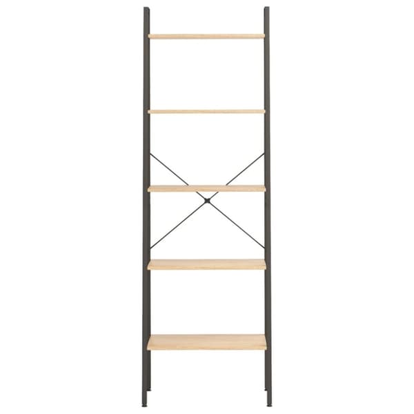 stigereol med 5 hylder 56x35x174 cm lysebrun og sort
