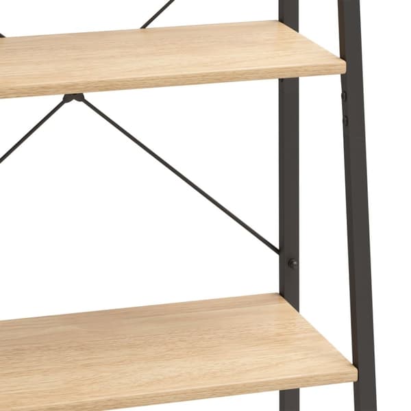 stigereol med 5 hylder 56x35x174 cm lysebrun og sort