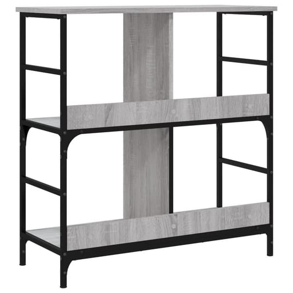 bogreol 78,5x33x82 cm konstrueret træ grå sonoma-eg