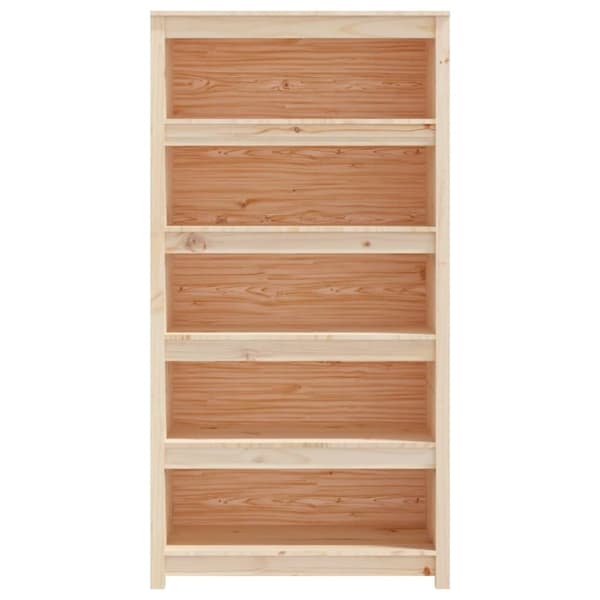bogreol 80x35x126 cm massivt fyrretræ