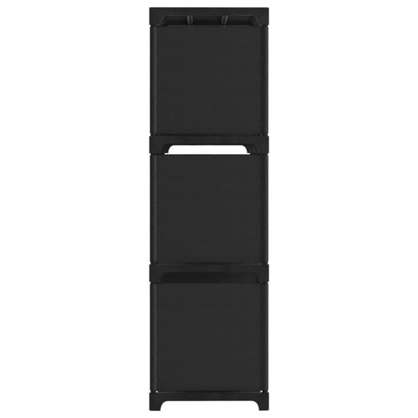reol med 9 rum 103x30x107,5 cm stof sort