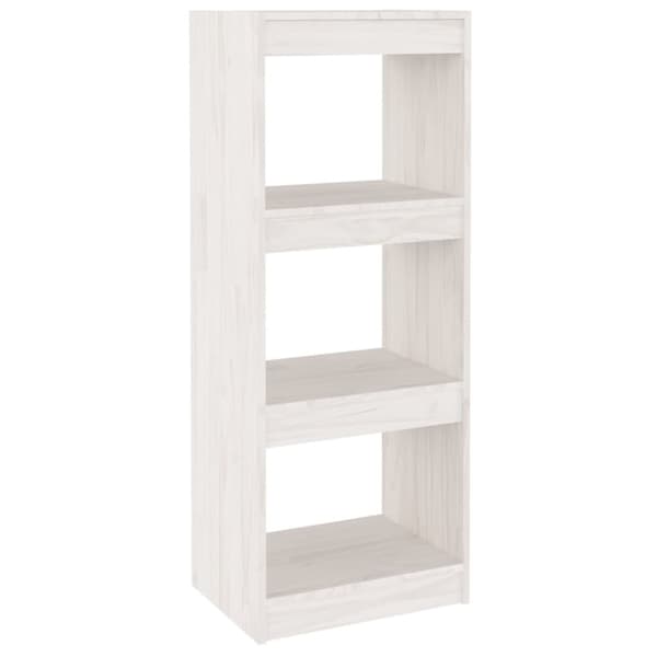bogskab/rumdeler 40x30x103,5 cm massivt fyrretræ hvid