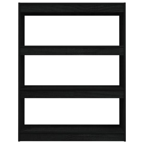 bogreol/rumdeler 100x30x103 cm massivt fyrretræ sort