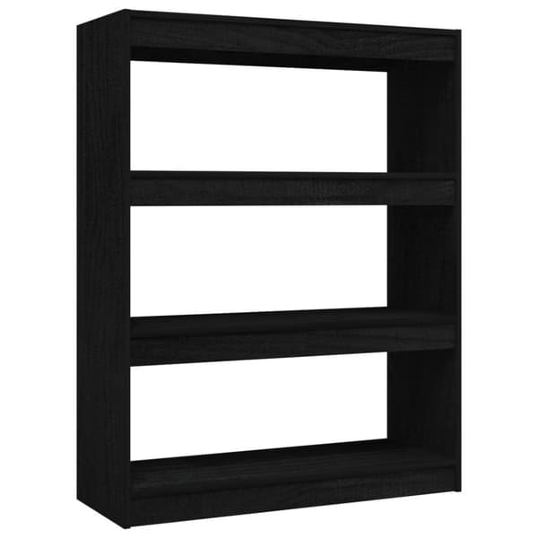 bogreol/rumdeler 100x30x103 cm massivt fyrretræ sort