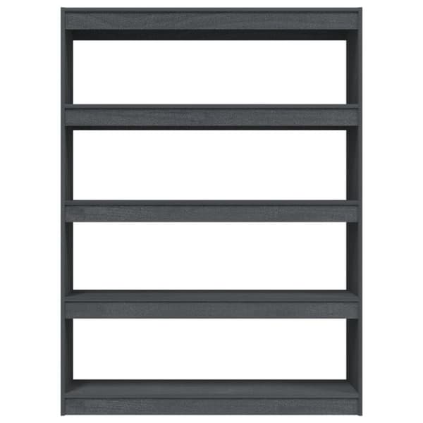 bogreol/rumdeler 100x30x135,5 cm massivt fyrretræ grå