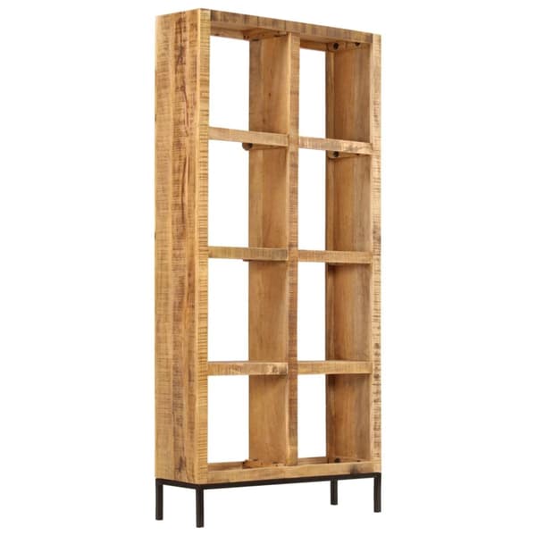 bogreol 80 x 25 x 175 cm massivt mangotræ