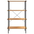 Miniatyrbillede 3 af 8: reol med 4 hylder 80x40x130 cm sort og egetræsfarvet
