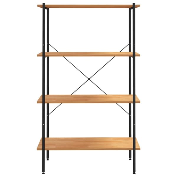 reol med 4 hylder 80x40x130 cm sort og egetræsfarvet