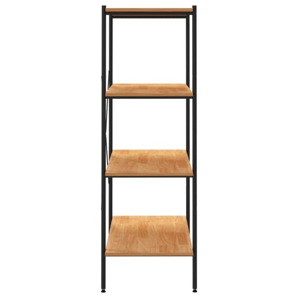 reol med 4 hylder 80x40x130 cm sort og egetræsfarvet
