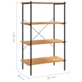 Miniatyrbillede 7 af 8: reol med 4 hylder 80x40x130 cm sort og egetræsfarvet