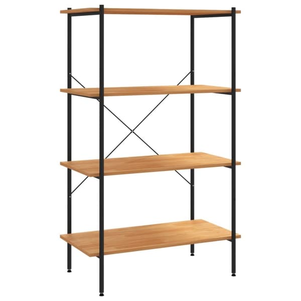 reol med 4 hylder 80x40x130 cm sort og egetræsfarvet