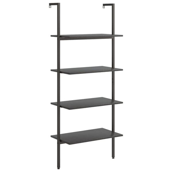 stigereol med 4 hylder 64x35x152,5 cm sort