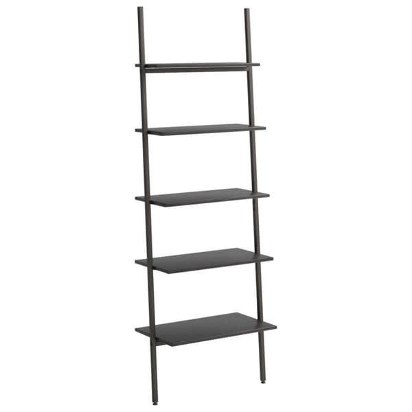 stigereol med 5 hylder 64x34x185,5 cm sort