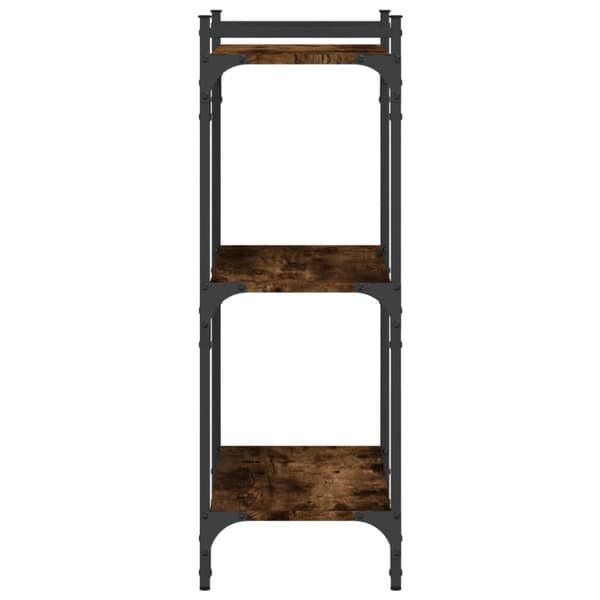 bogreol 60x30x86 cm 3 hylder konstrueret træ røget eg