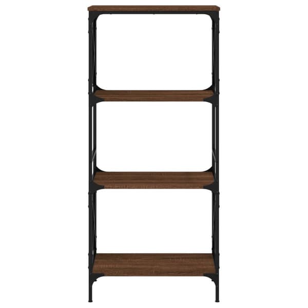 bogreol 4 hylder 59x35x132 cm konstrueret træ brunt eg