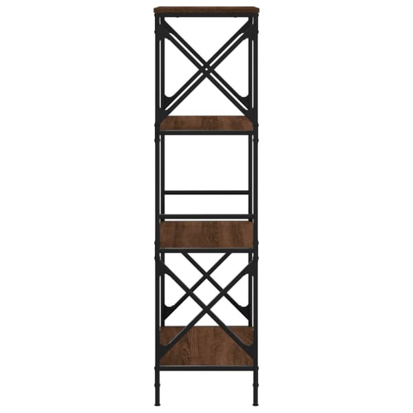 bogreol 4 hylder 59x35x132 cm konstrueret træ brunt eg