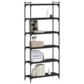 Miniatyrbillede 3 af 10: bogreol med 6 hylder 80x30x188 cm konstrueret træ sort