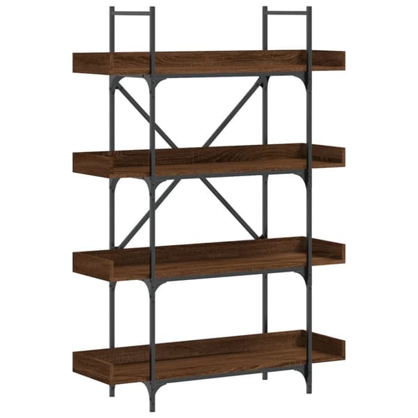 bogreol med 4 hylder 100x33x145,5 cm konstrueret træ brunt eg