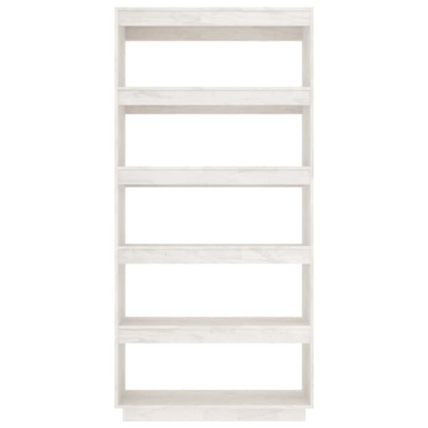 Bokhylla/Rumsavdelare vit 80x35x167 cm massiv furu