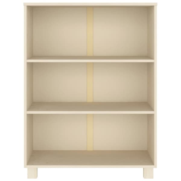bogskab HAMAR 85x35x112 cm massivt fyrretræ honningbrun