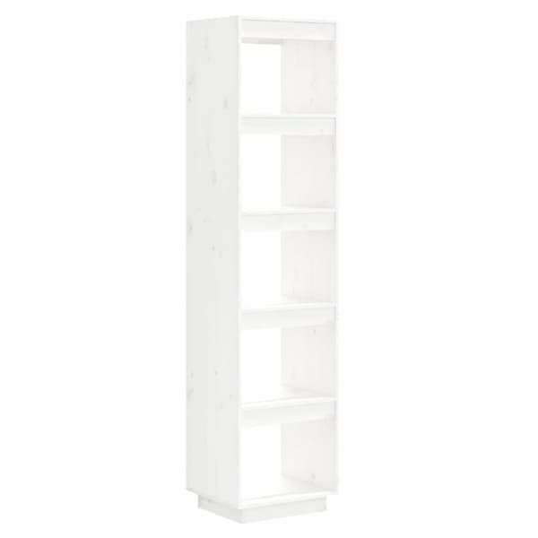bogreol/rumdeler 40x35x167 cm massivt fyrretræ hvid