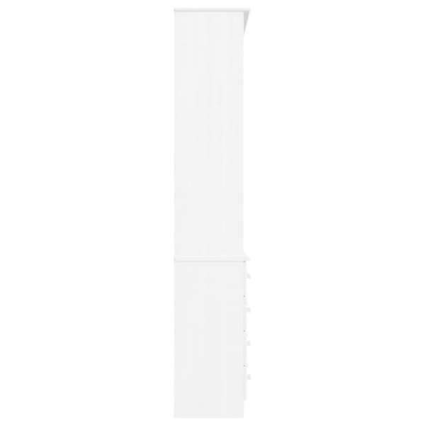 Kirjahylly laatikoilla ALTA valk. 77x35x186,5 cm täysi mänty