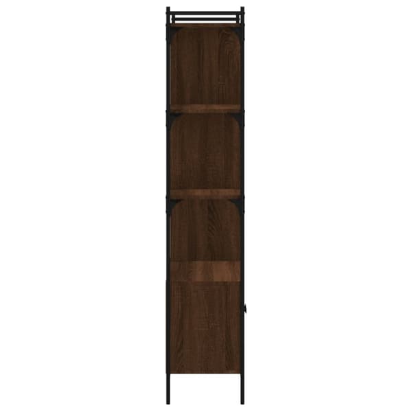 bogreol med låger 76,5x30x154,5 cm konstrueret træ brunt egetræ