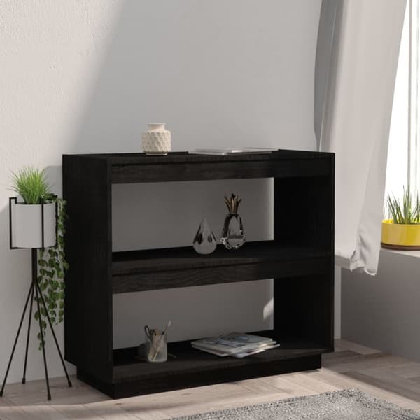 Kirjahylly musta 80x35x71 cm täysi mänty